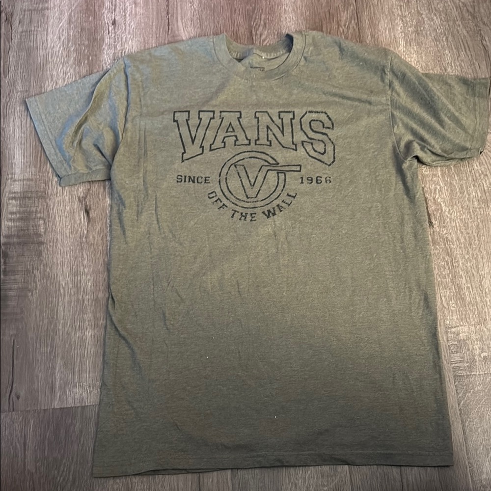 Vans Men's Olive Green Logo T-Shirt